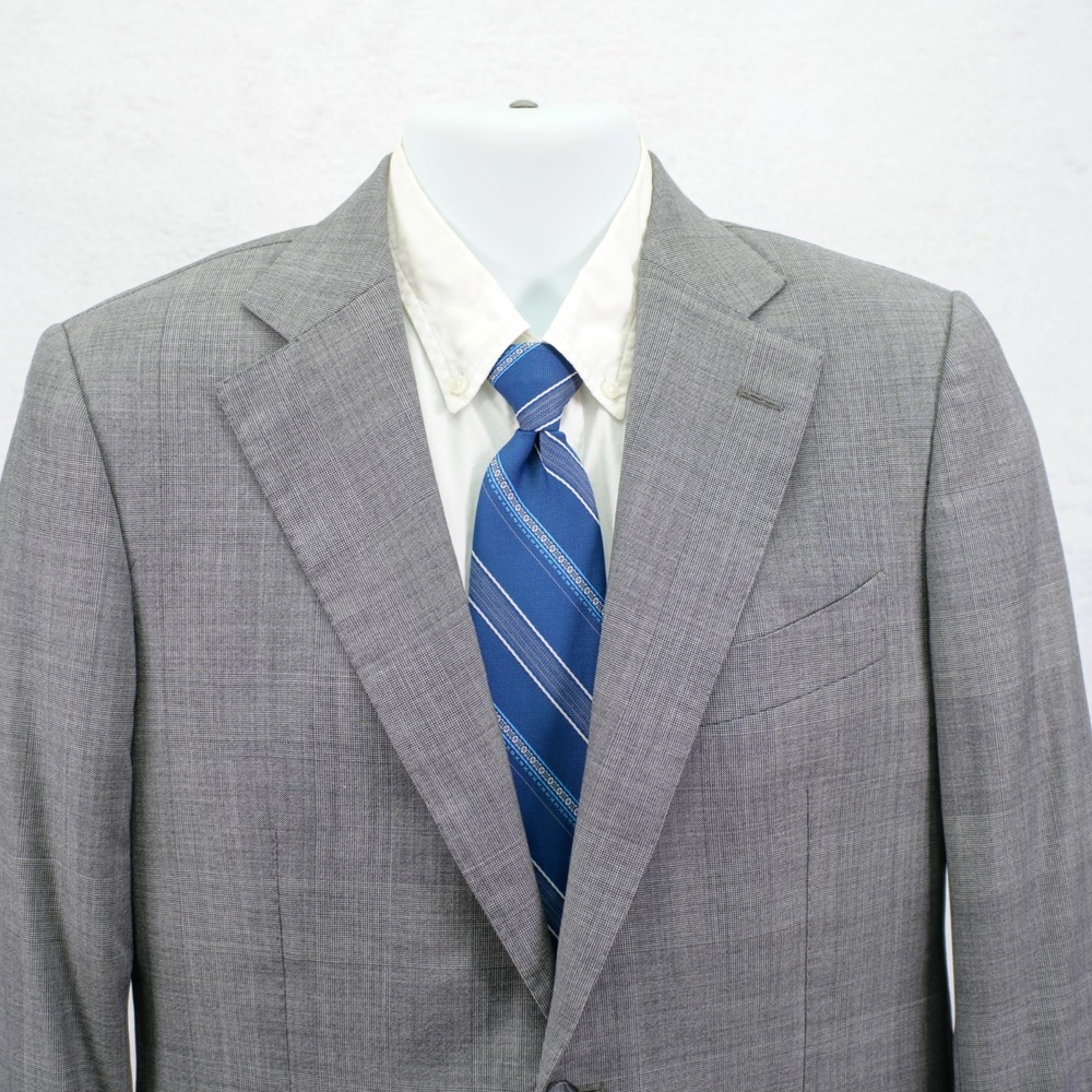 SuitSupply Lazio SB Int. Vitale Barberis Canonico Super 110s Wool Gray Plaid 38S